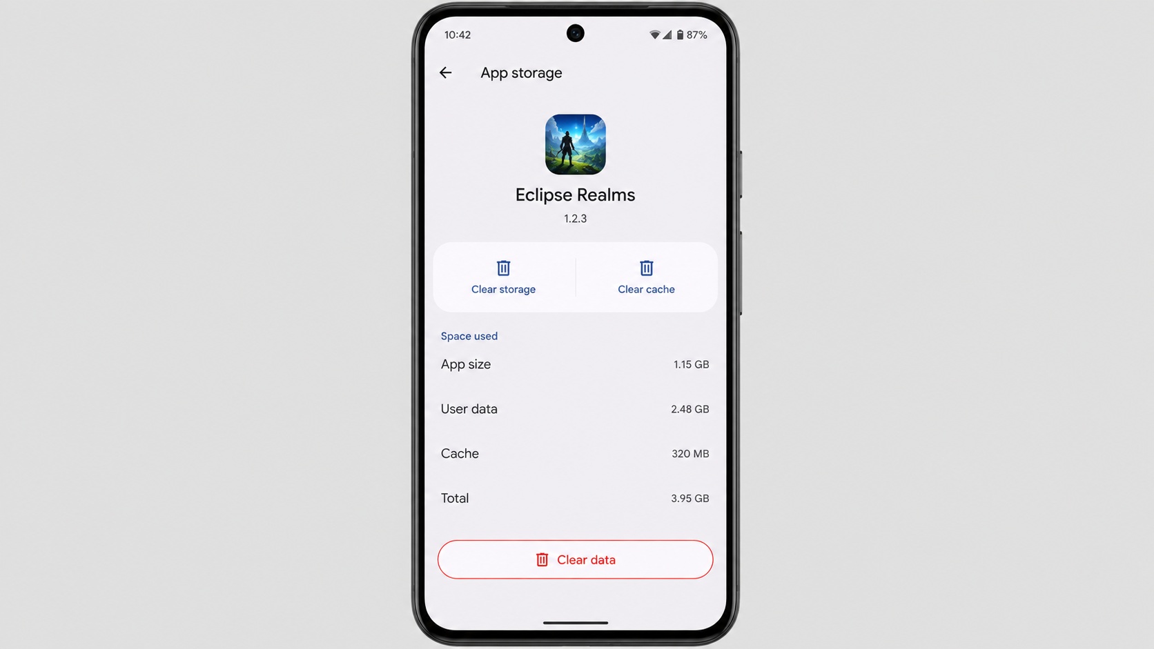 Очистка данных приложения Android