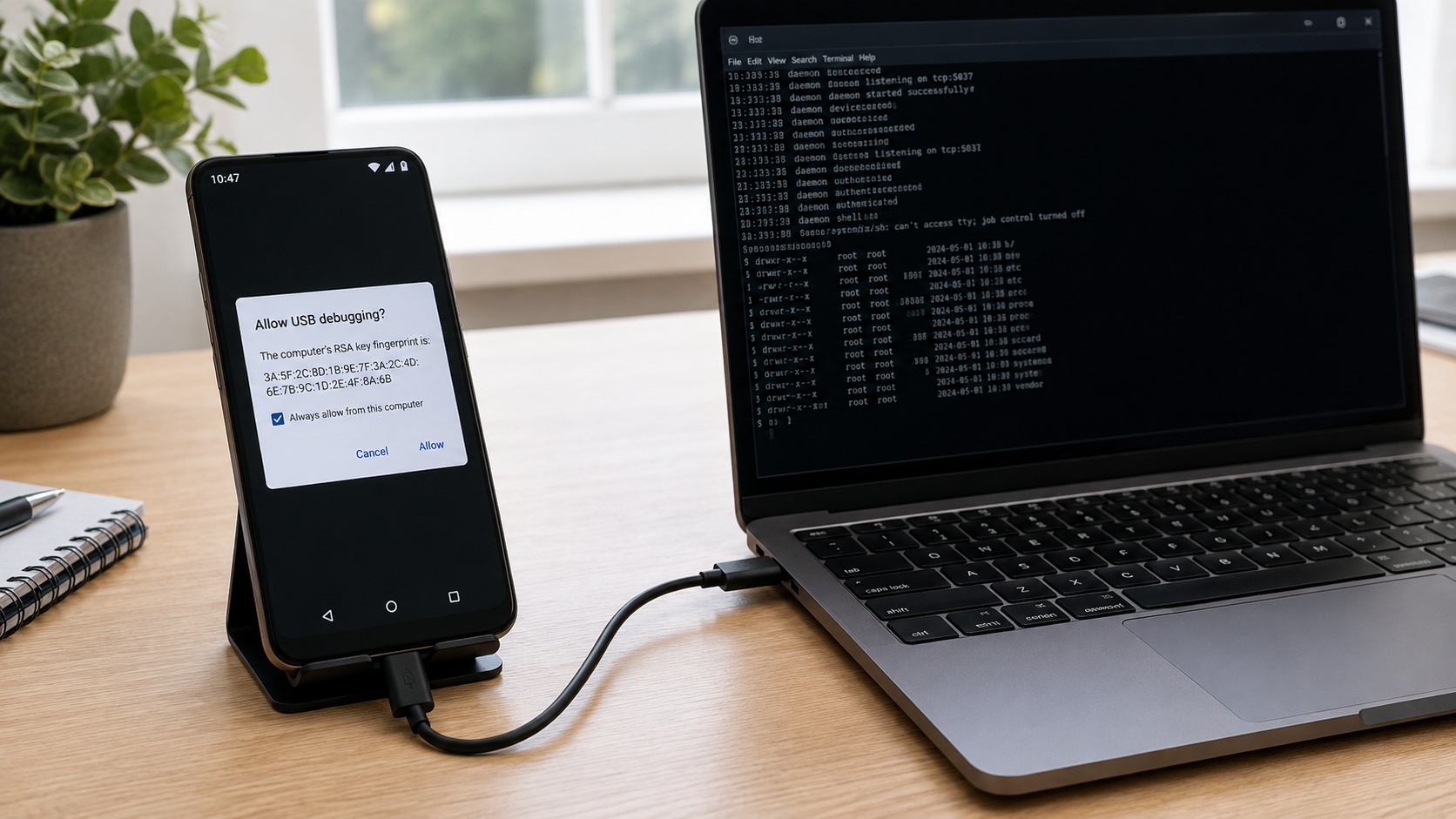 Установка APK через ADB на компьютере
